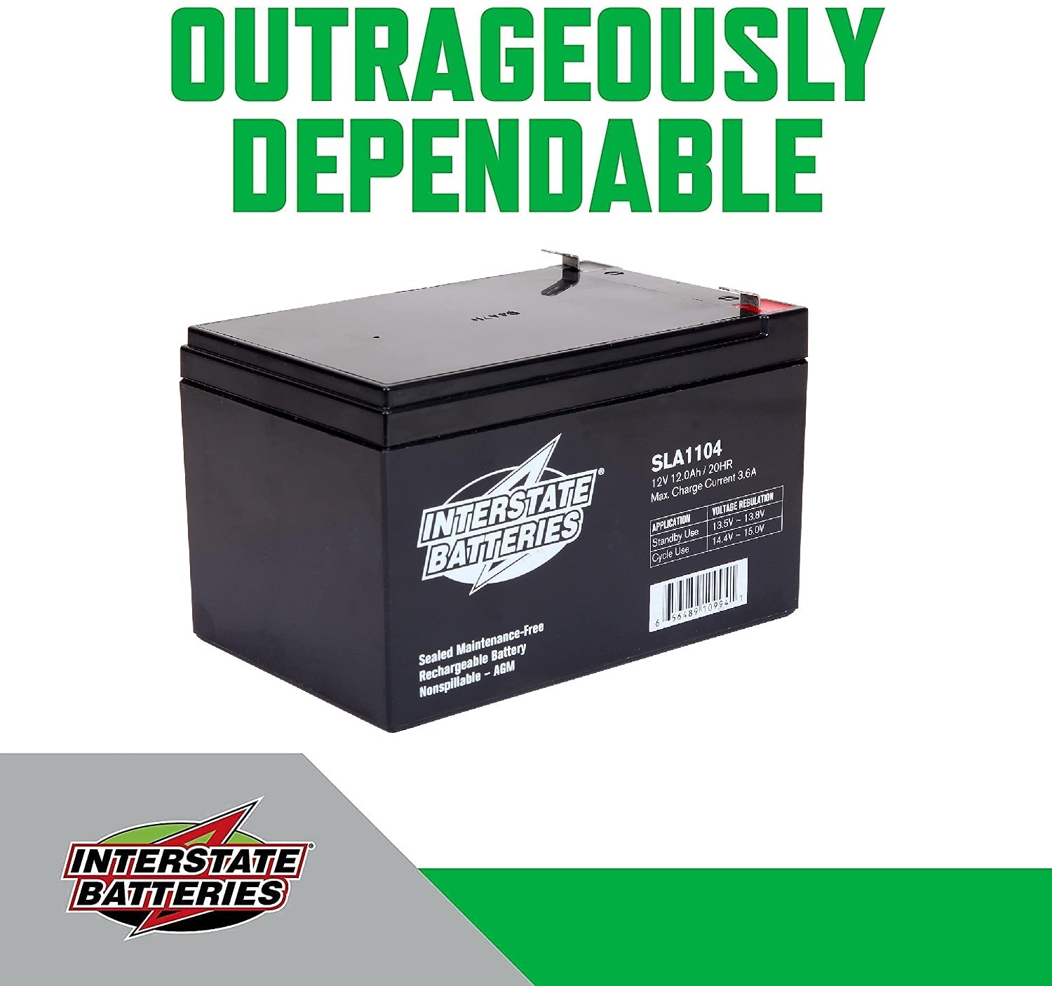 Interstate Battery SLA1104 12 volt 12 amp Pride Mobility Dealer